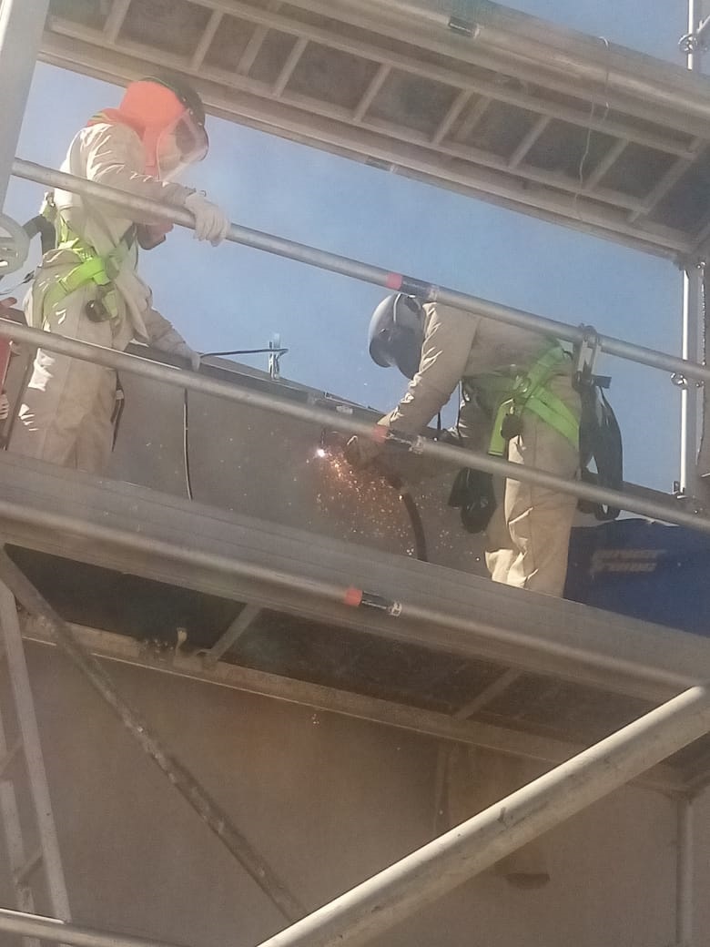 Soldadura en altura - trabajos en andamios